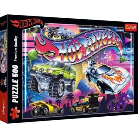 Trefl Puzzle 500el. Hot Wheels Lata 80-te
