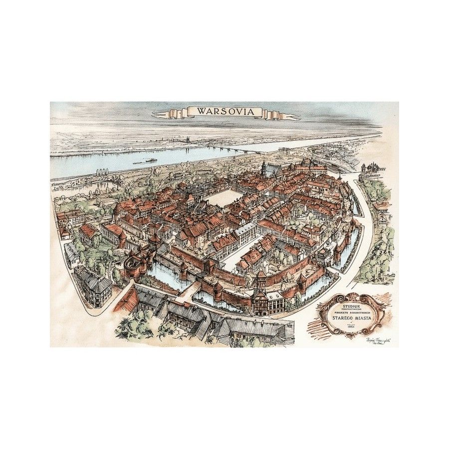 Trefl Puzzle 1000el. Projekt Rekonstrukcji Starego Miasta, 1951