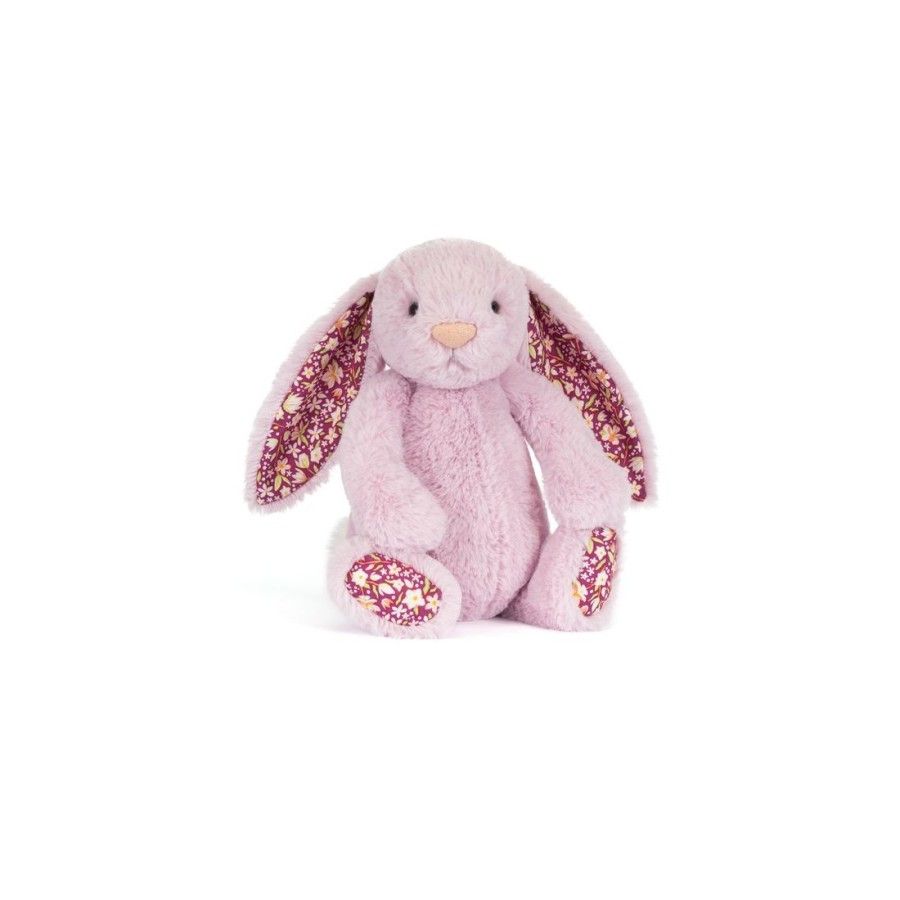 JellyCat Króliczek LUX Liliowy z Kwiecistymi Uszami 31 cm
