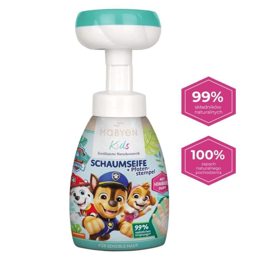 Mabyen PSI PATROL Delikatne mydełko w płynie dla niemowląt - Malina 180 ml