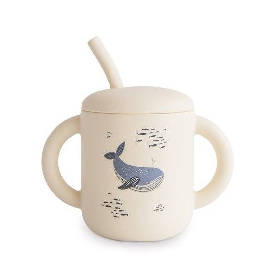 Mushie Kubek ze słomką 175 ml Whales