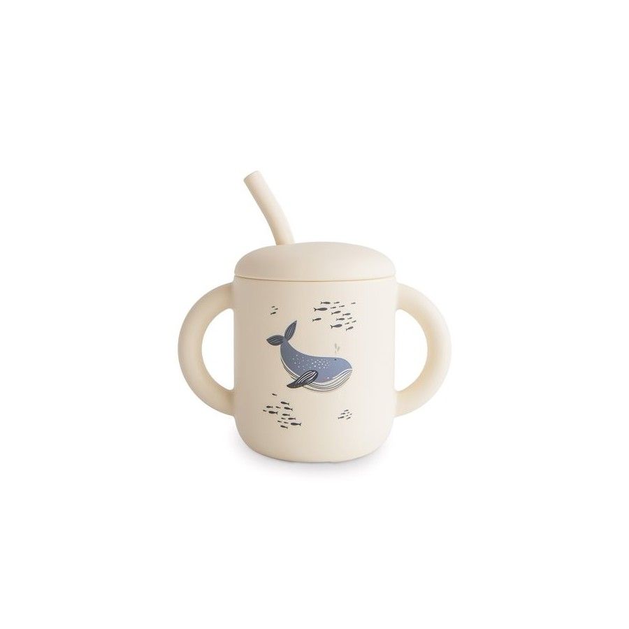 Mushie Kubek ze słomką 175 ml Whales