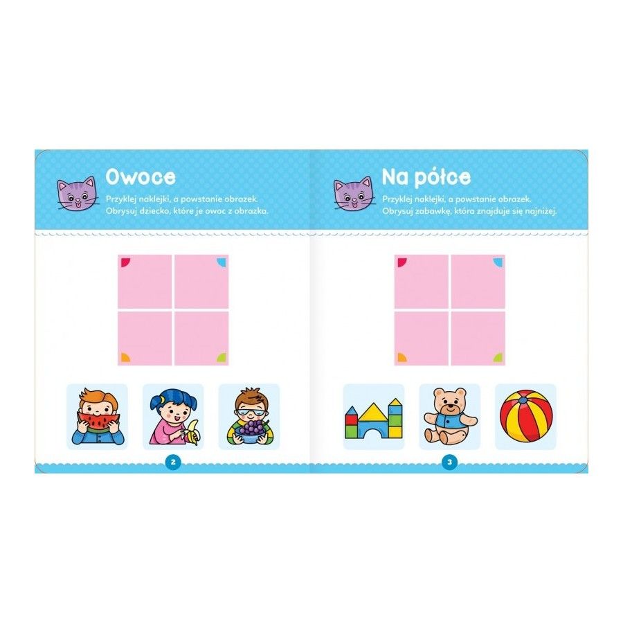 Aksjomats Zabawy malucha z kotkiem. Aktywizująca książeczka z naklejkami puzzlami
