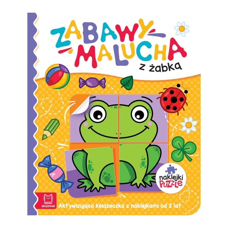Aksjomat Zabawy malucha z żabką. Aktywizująca książeczka z naklejkami puzzlami