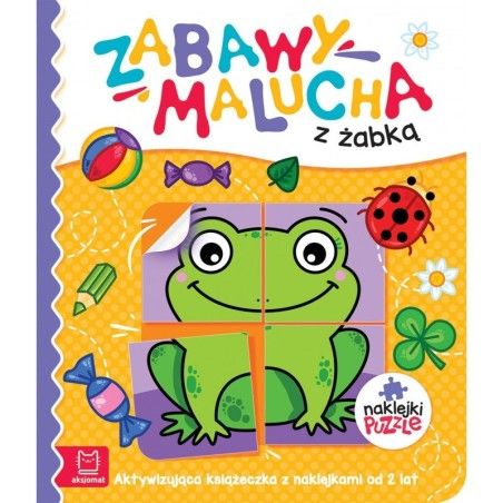 Aksjomat Zabawy malucha z żabką. Aktywizująca książeczka z naklejkami puzzlami