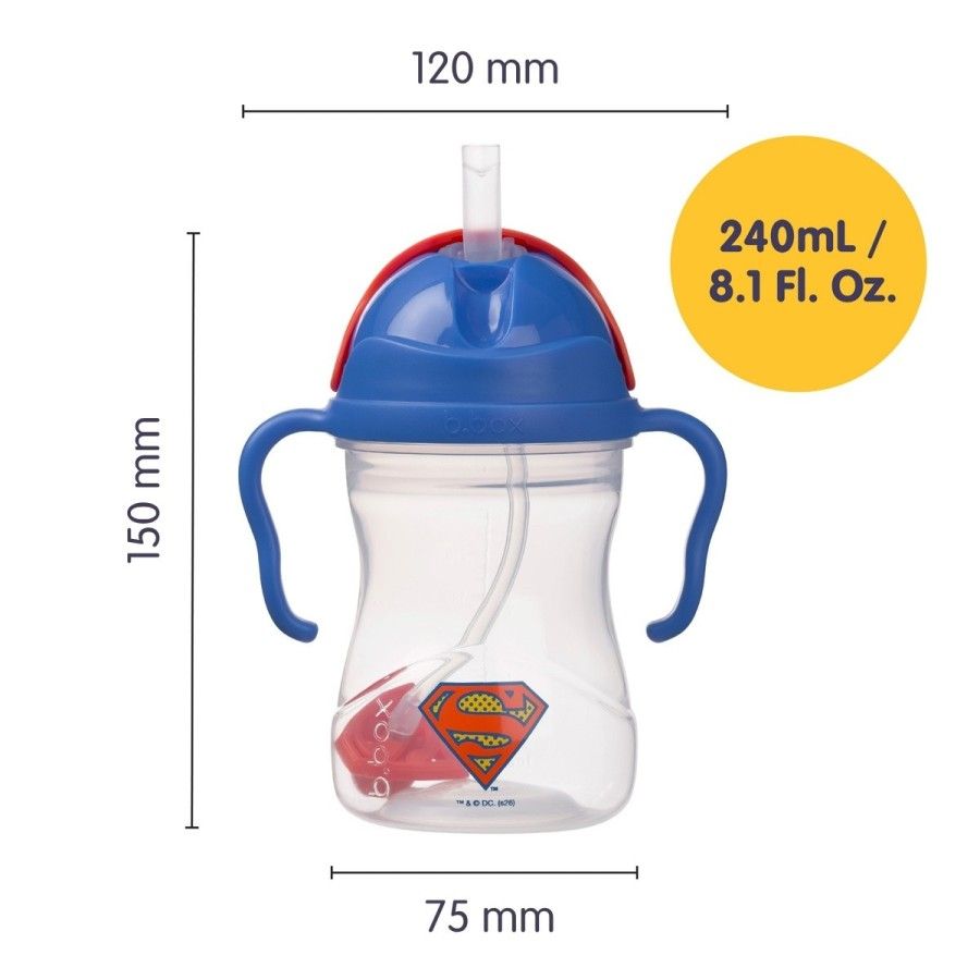 b.box bidon dla dzieci - kubek niekapek ze słomką 240 ml Superman
