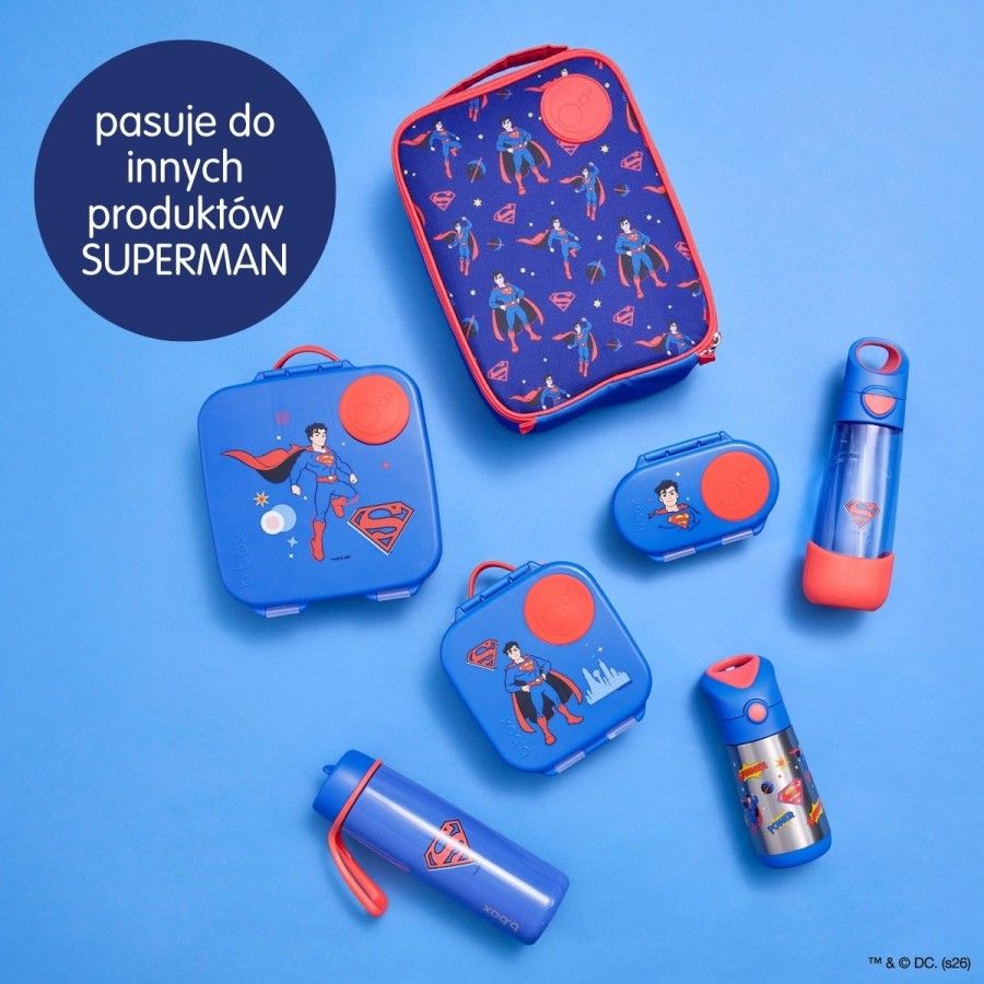 b.box lunchbox dla dzieci do szkoły - szczelna mini śniadaniówka z przegródkami Superman
