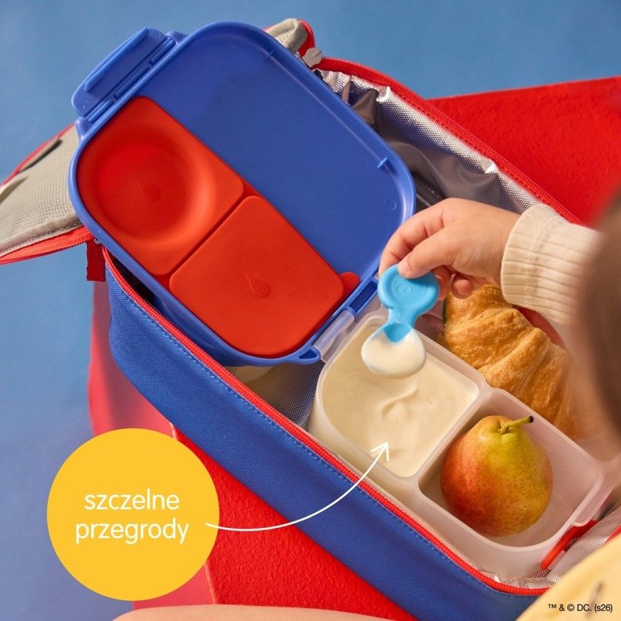 b.box lunchbox dla dzieci do szkoły - szczelna mini śniadaniówka z przegródkami Superman