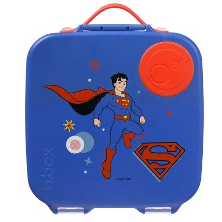 b.box Lunchbox dla dzieci do szkoły - szczelna śniadaniówka z przegródkami i wkładem chłodzącym Superman