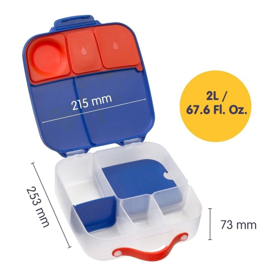 b.box Lunchbox dla dzieci do szkoły - szczelna śniadaniówka z przegródkami i wkładem chłodzącym Superman
