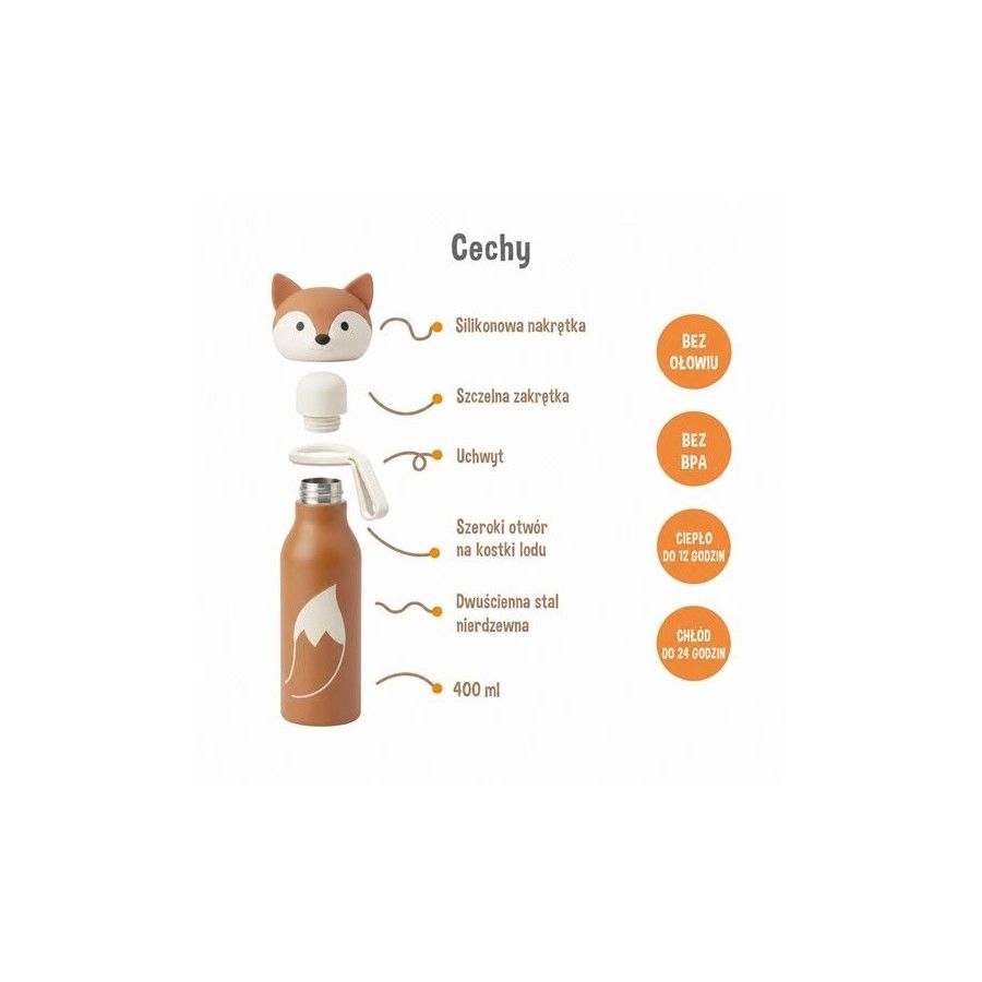 Zazu Fun Butelka termiczna Lis 400 ml