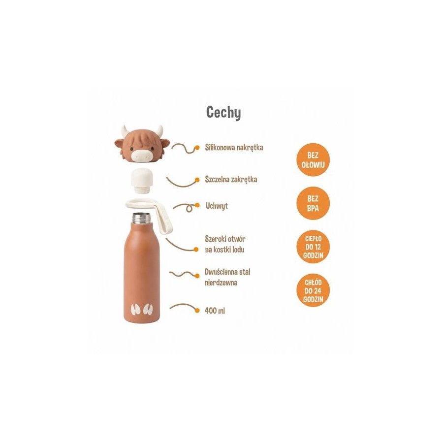 Zazu Fun Butelka termiczna Krowa 400 ml
