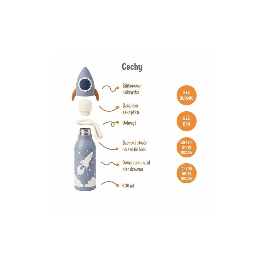 Zazu Fun Butelka termiczna Rakieta 400 ml