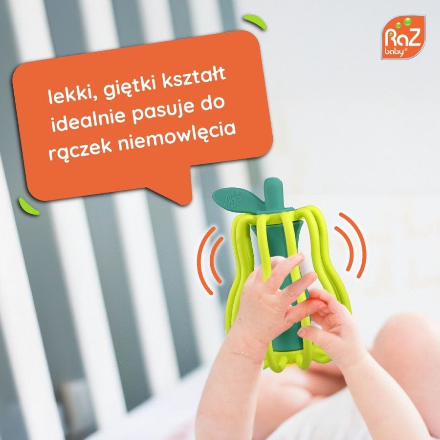 RaZbaby Raz-pear gryzak i grzechotka 2w1 gruszka 3m+
