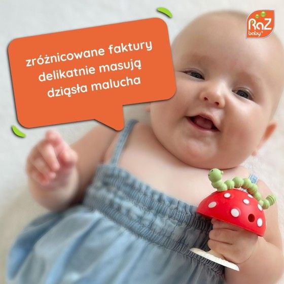 RaZbaby Gryzak z przyssawką Chompy, niebieski, 3m+