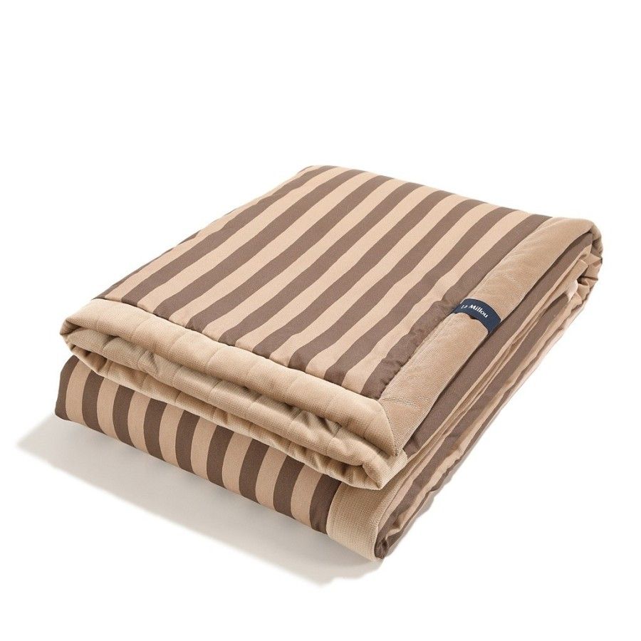 La Millou Ciepły Koc Velvet STRIPES BROWN