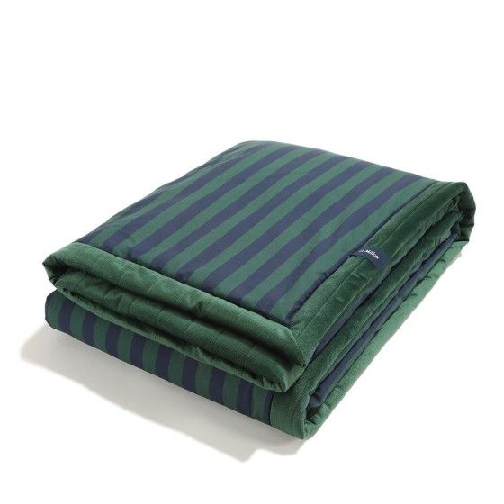 La Millou Ciepły Koc Velvet STRIPES GREEN
