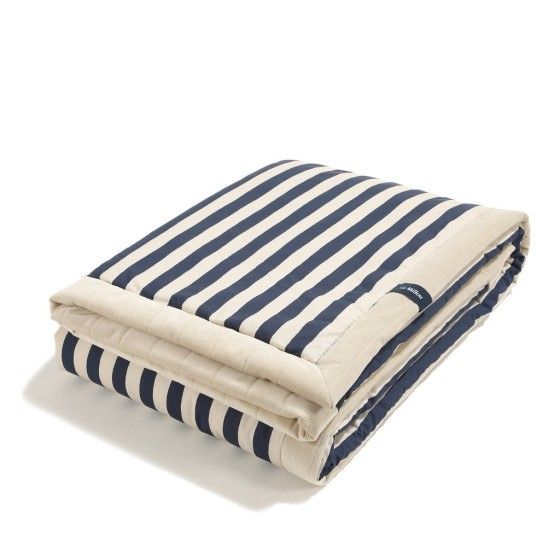 La Millou Ciepły Koc Velvet STRIPES NAVY