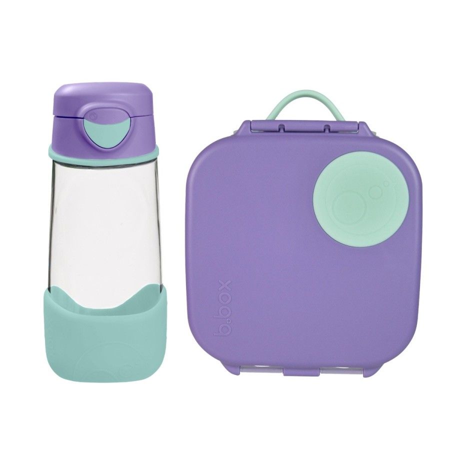 b.box Zestaw Sportowa butelka tritanowa 450 ml + Mini Lunchbox, Lilac Pop, b.box