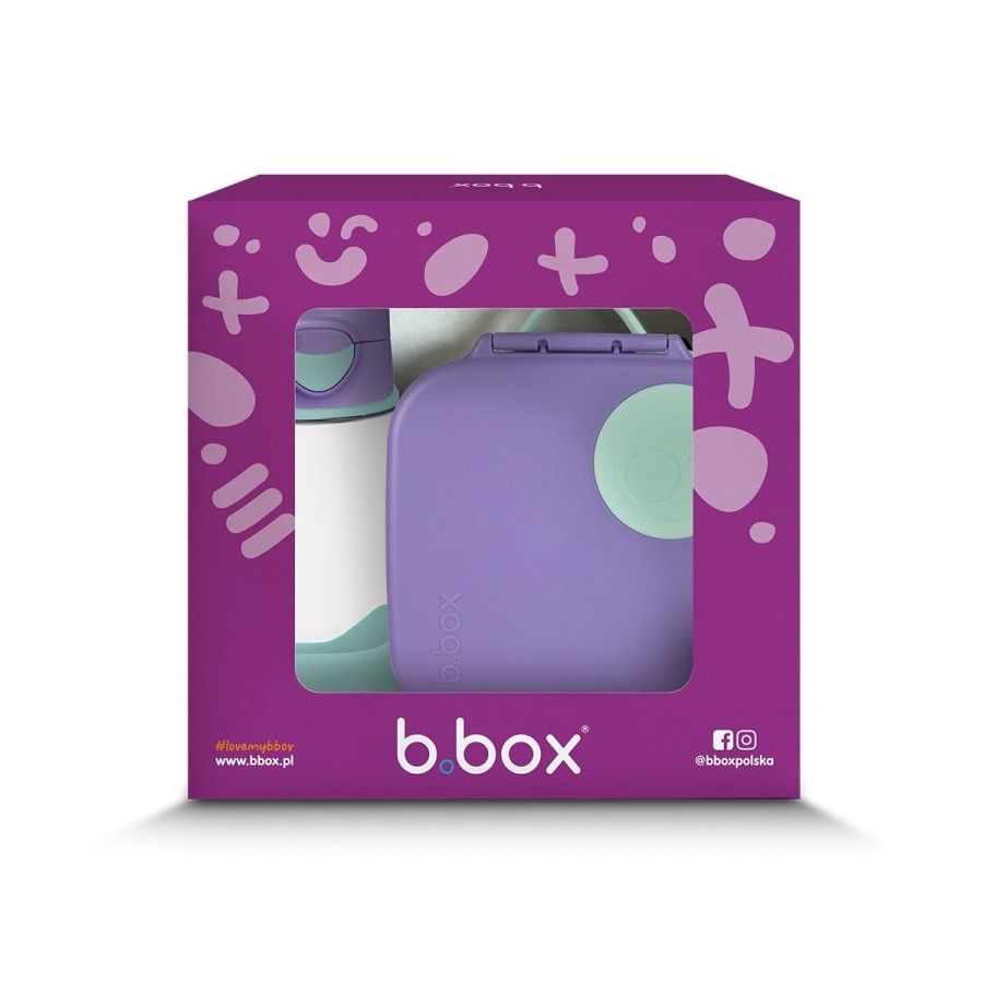 b.box Zestaw Sportowa butelka tritanowa 450 ml + Mini Lunchbox, Lilac Pop, b.box