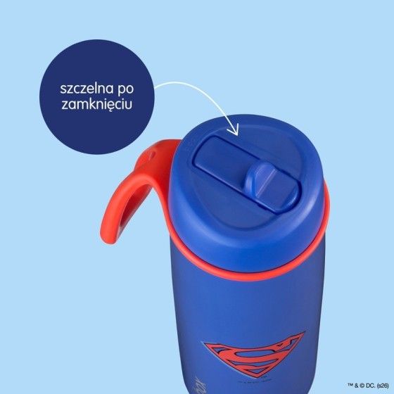 b.box Butelka termiczna ze stali nierdzewnej | składany ustnik 690 ml Superman