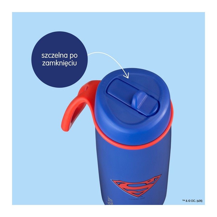 b.box Butelka termiczna ze stali nierdzewnej | składany ustnik 690 ml Superman