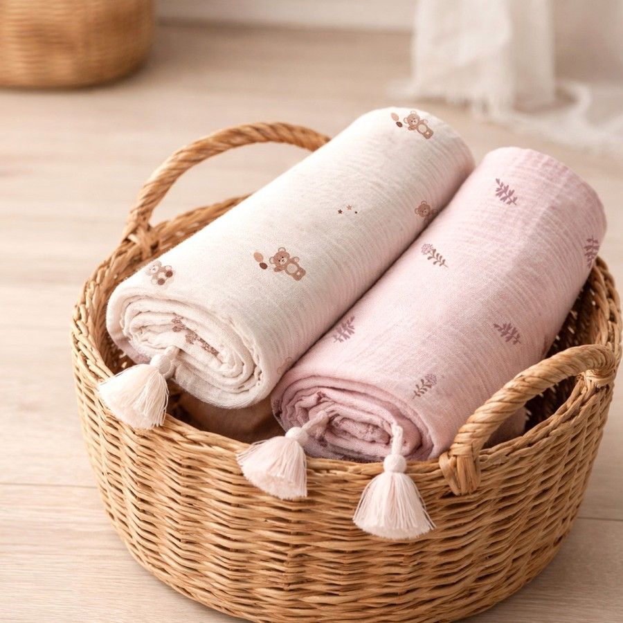 Babyono Kocyk muślinowy różowy