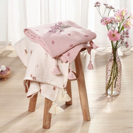 Babyono Kocyk muślinowy różowy