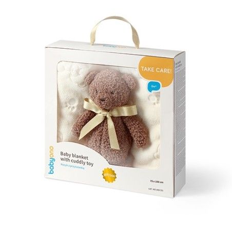 Babyono Kocyk z przytulanką śmietankowy
