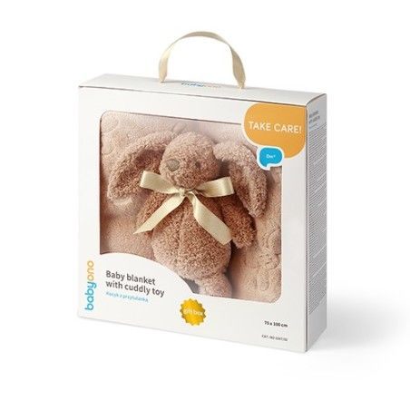Babyono Kocyk z przytulanką beżowy