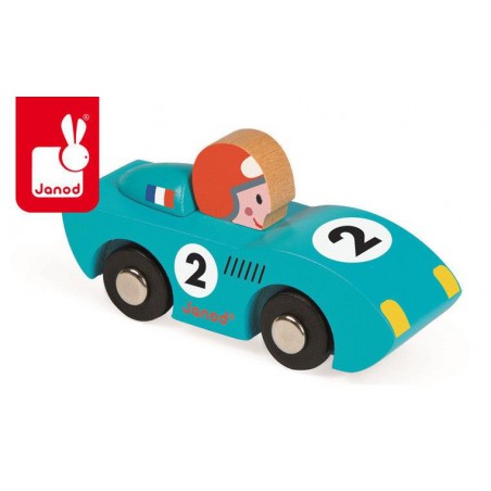 JANOD Wooden Speed ​​​​racingbil, blå