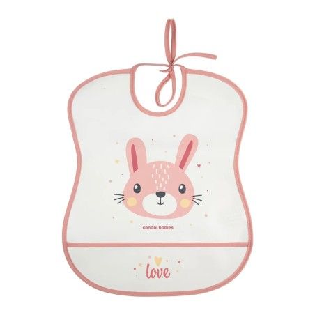 Canpol babies Miękki śliniak wodoodporny z kieszonką CUTE ANIMALS różowy