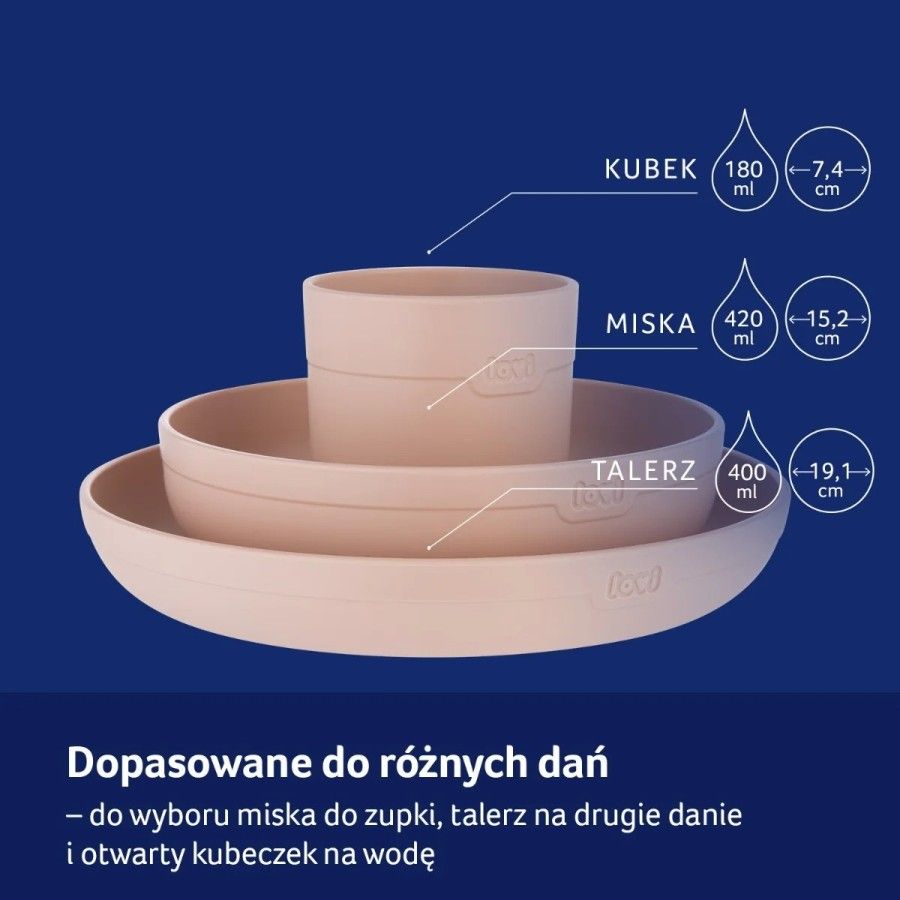 LOVI Zestaw naczyń z kubkiem Nude