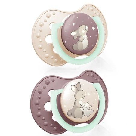 LOVI Smoczek silikonowy dynamiczny LOVI 0-6m 2 szt Night&Day Girl