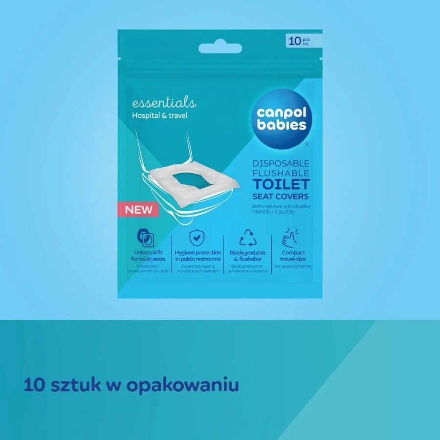 Canpol babies Jednorazowe spłukiwalne nakładki na toaletę 10 szt.