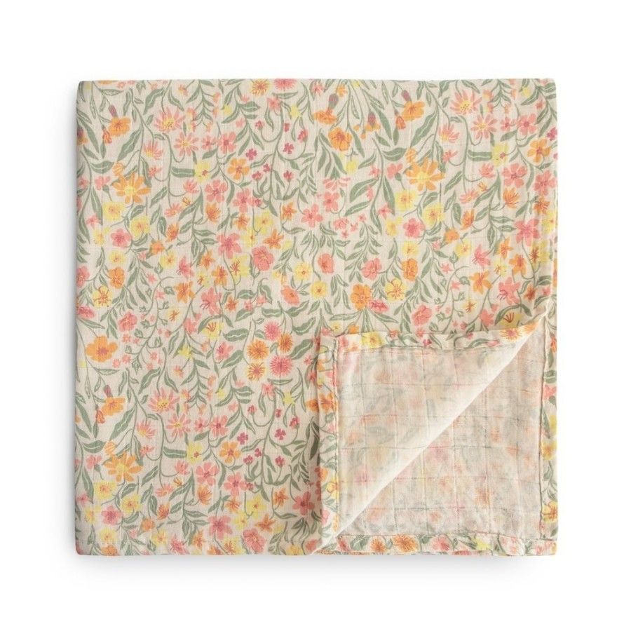 Mushie Otulacz z bawełny organicznej 120x120cm Pastel Blooms