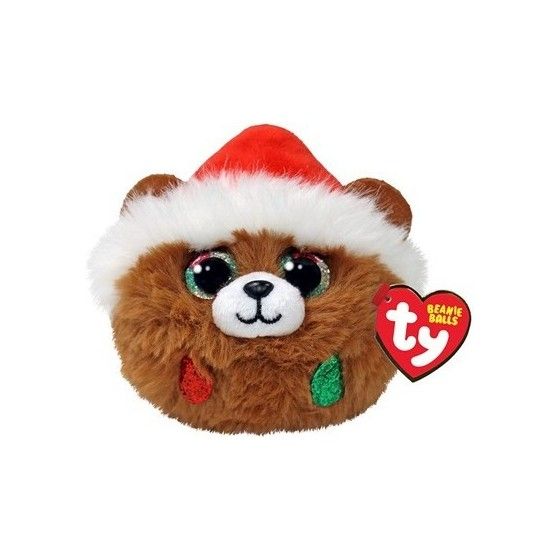 Ty Beanie Miś w czapce Św. Mikołaja Pudding Kula Puffies