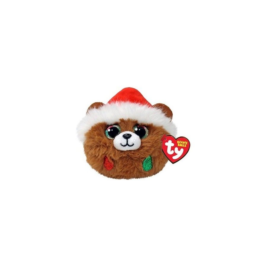 Ty Beanie Miś w czapce Św. Mikołaja Pudding Kula Puffies