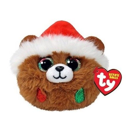 Ty Beanie Miś w czapce Św. Mikołaja Pudding Kula Puffies