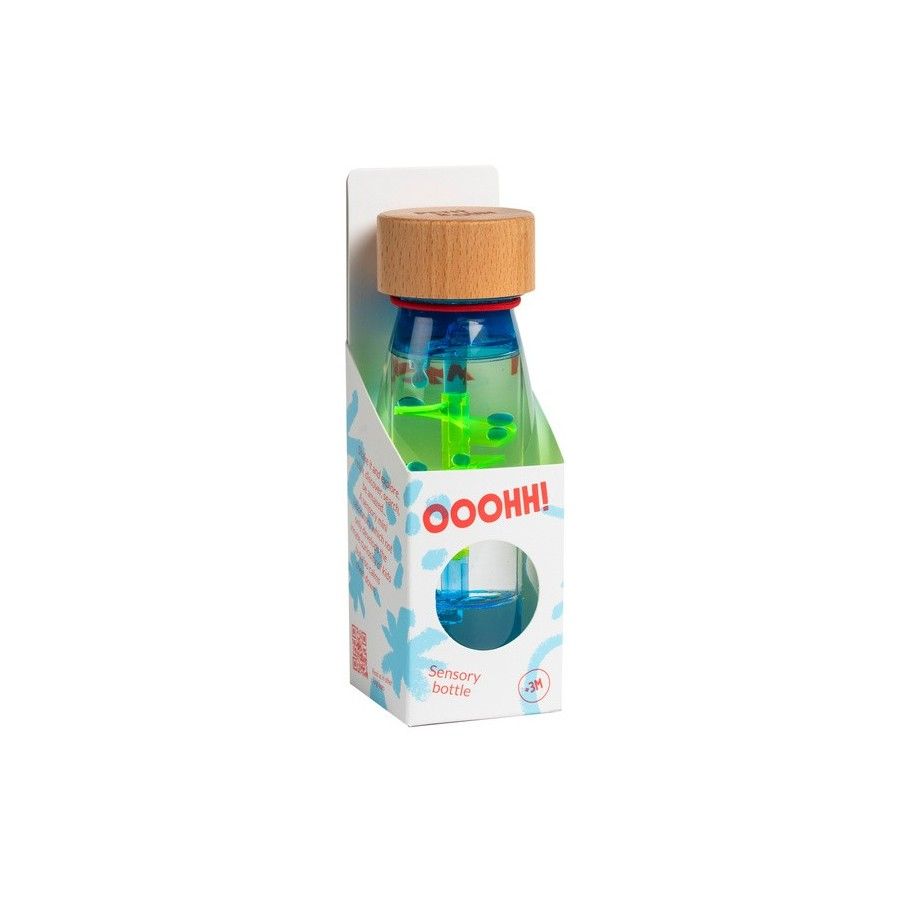 Petit Boum, Butelka sensoryczna, dwufazowa MOVE SPIRALA niebieska