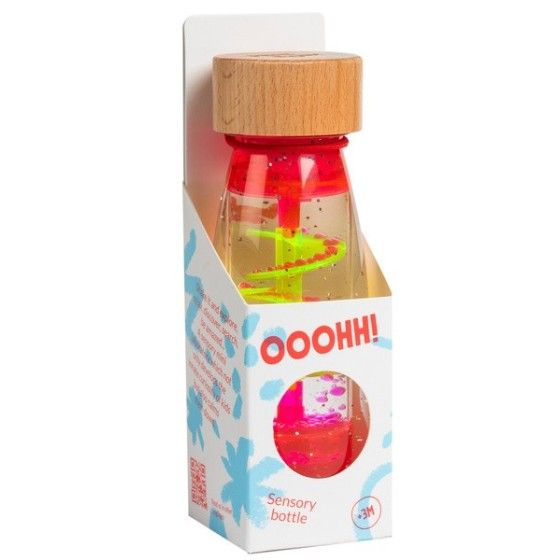 Petit Boum, Butelka sensoryczna, dwufazowa MOVE SPIRALA różowa