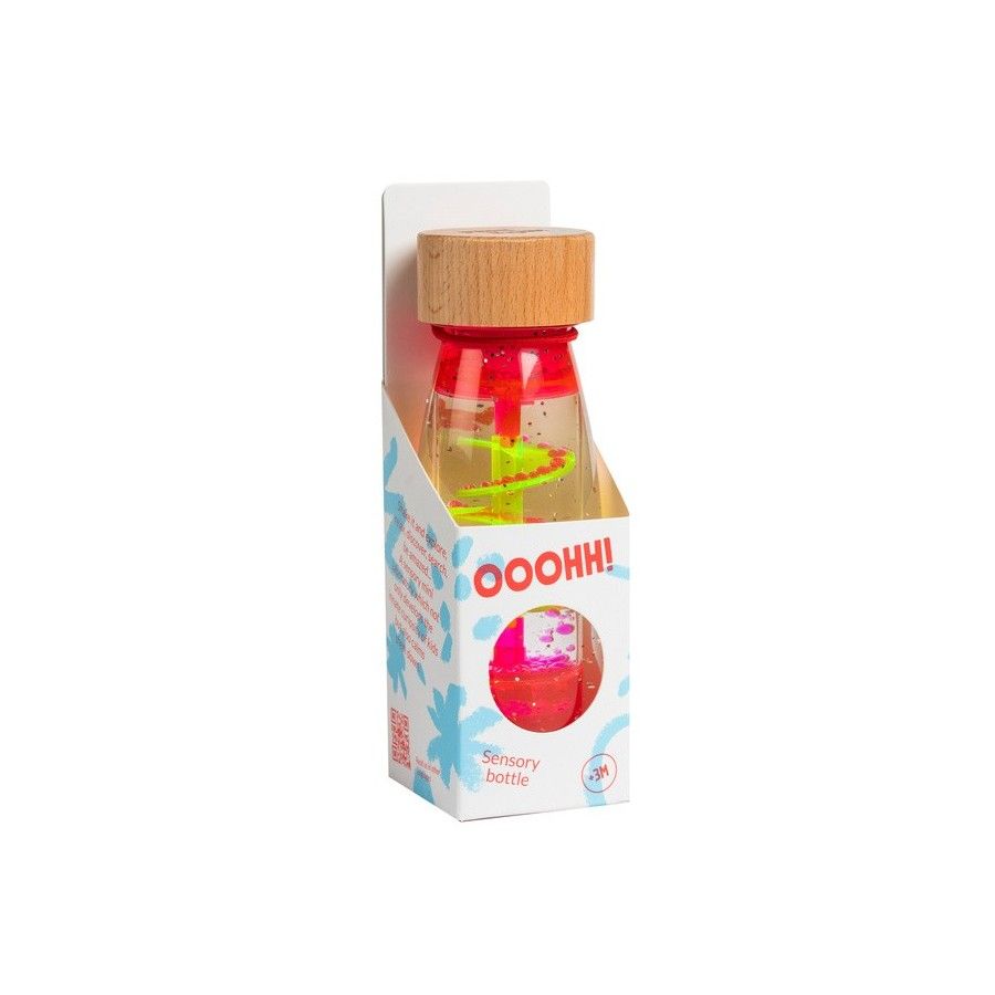 Petit Boum, Butelka sensoryczna, dwufazowa MOVE SPIRALA różowa