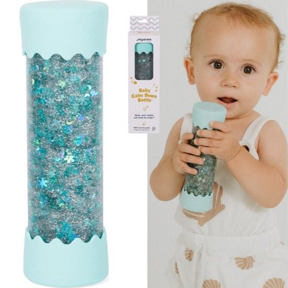 Jellystone, Sensoryczna butelka dla niemowląt SOFT MINT 0+ wyciszająca, przepływowa, zamknięta