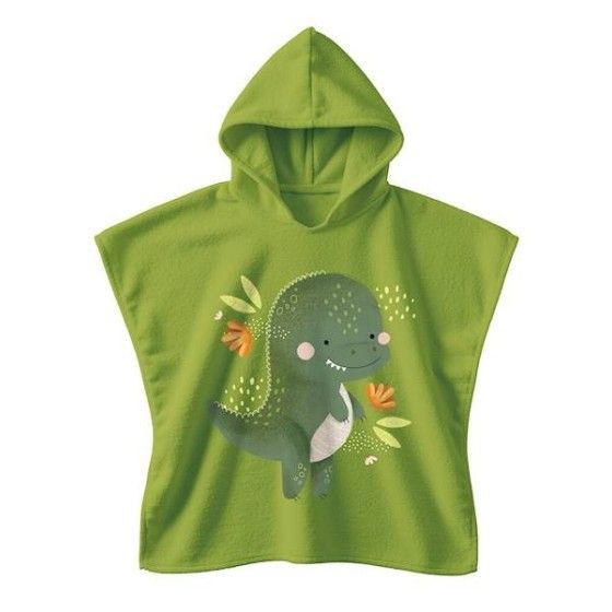 SASSIOkrycie kąpielowe z kapturem 100% cotton Dinozaur 2-5 lat