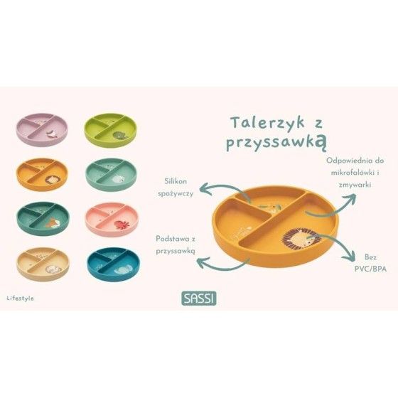 SASSI Talerz silikonowy z przyssawką Lew