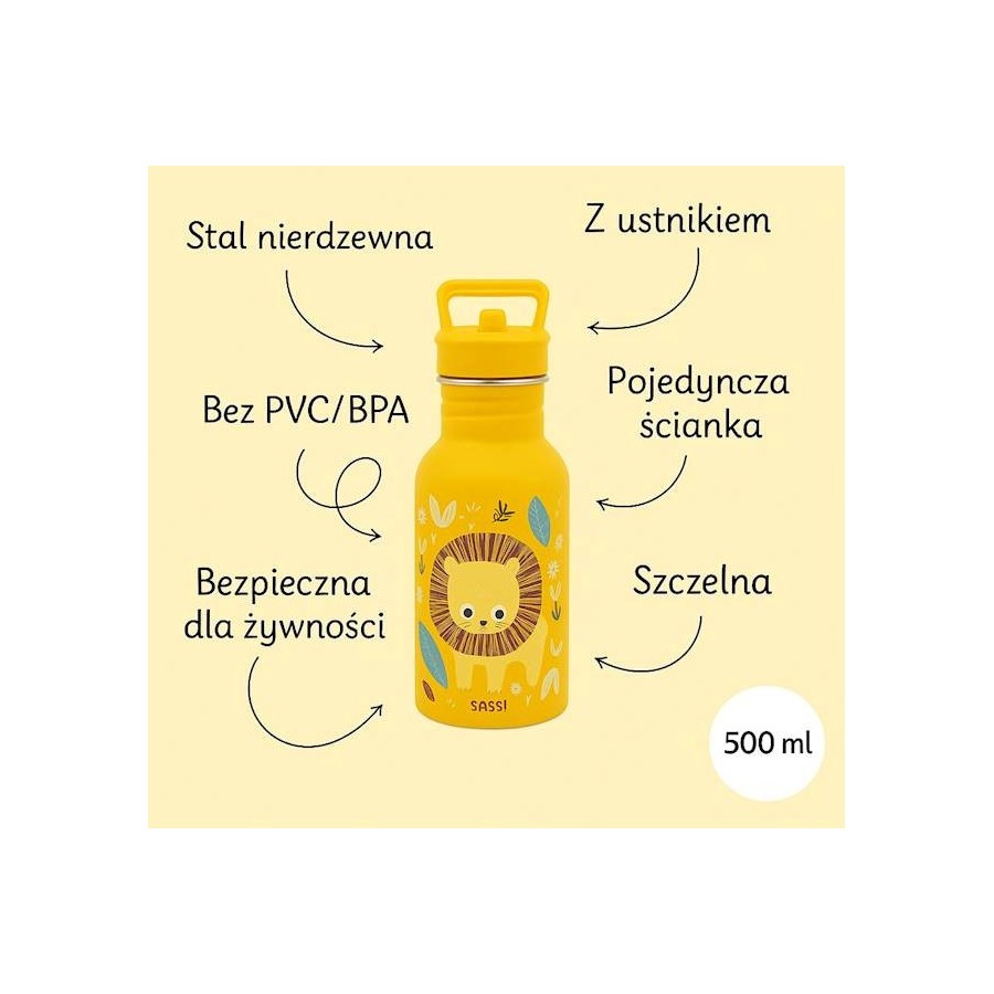 SASSI Butelka na wodę bidon 500 ml Lew