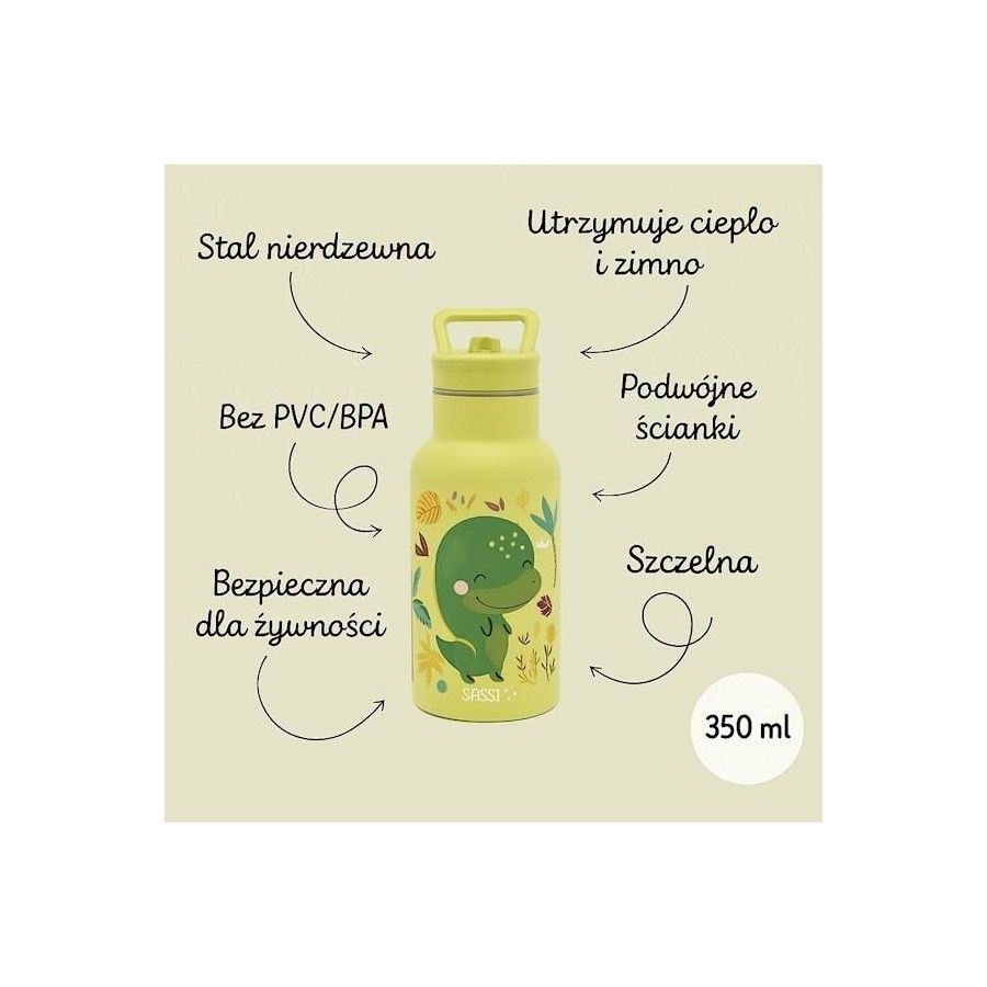 SASSI Butelka termiczna 350 ml Dinozaur