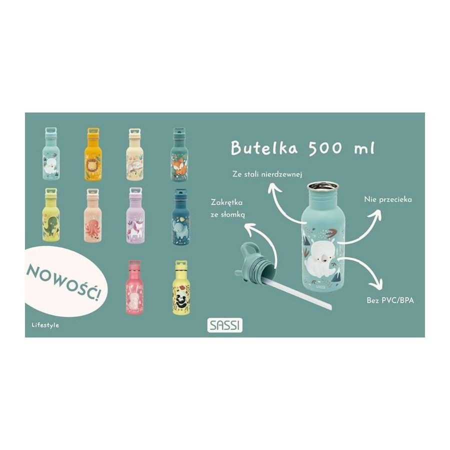 SASSI Butelka na wodę bidon 500 ml Rekin