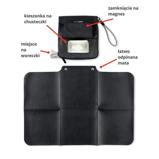 Skip Hop Przewijak Podróżny Organizer Clean Slate Black