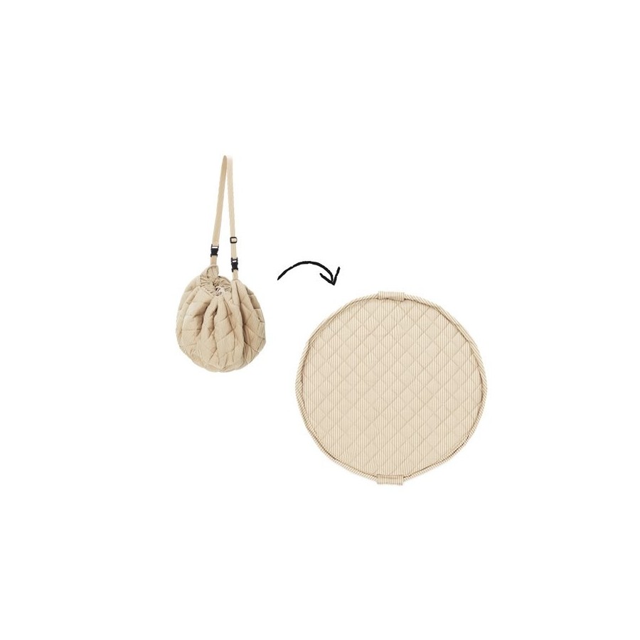 Play&Go NOOMAD SOFT Mata i Worek na Zabawki 3w1 Organic Stripes Brown